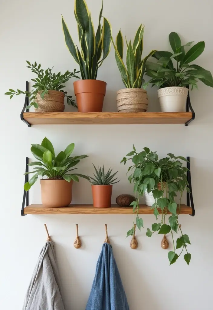 28 Corner Shelf Ideas Bedroom That Are Functional and Pretty 10. Wall Mounted Corner Shelf with Hooks