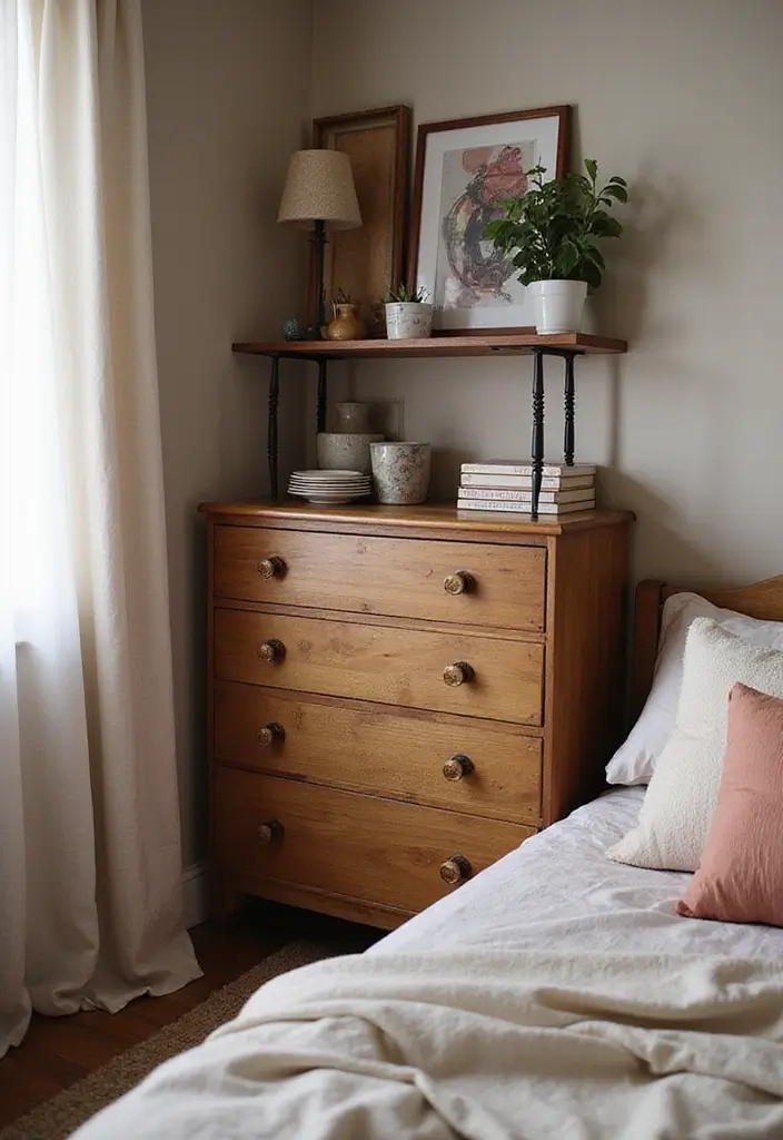 28 Corner Shelf Ideas Bedroom That Are Functional and Pretty 18. Corner Shelf with Drawers