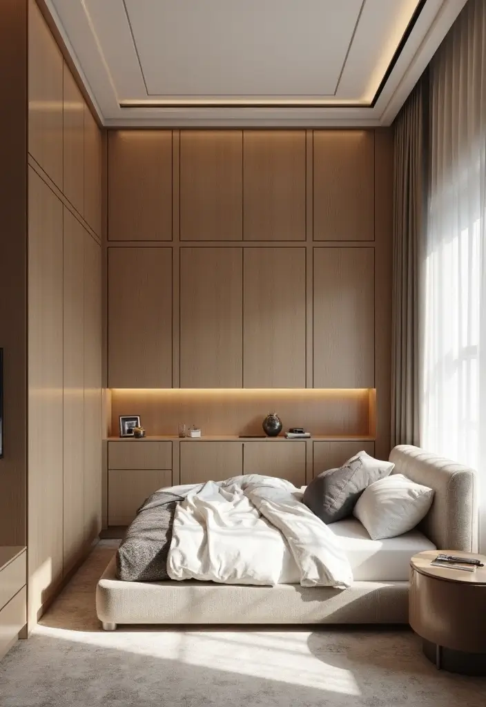 28 Long Narrow Bedroom Ideas That Fix Tricky Layouts 12. Incorporate Built In Furniture