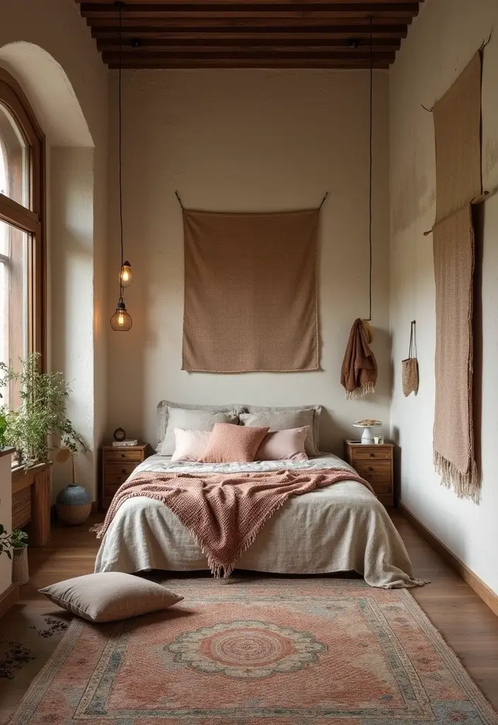 28 Long Narrow Bedroom Ideas That Fix Tricky Layouts 13. Layered Textures for Cozy Appeal