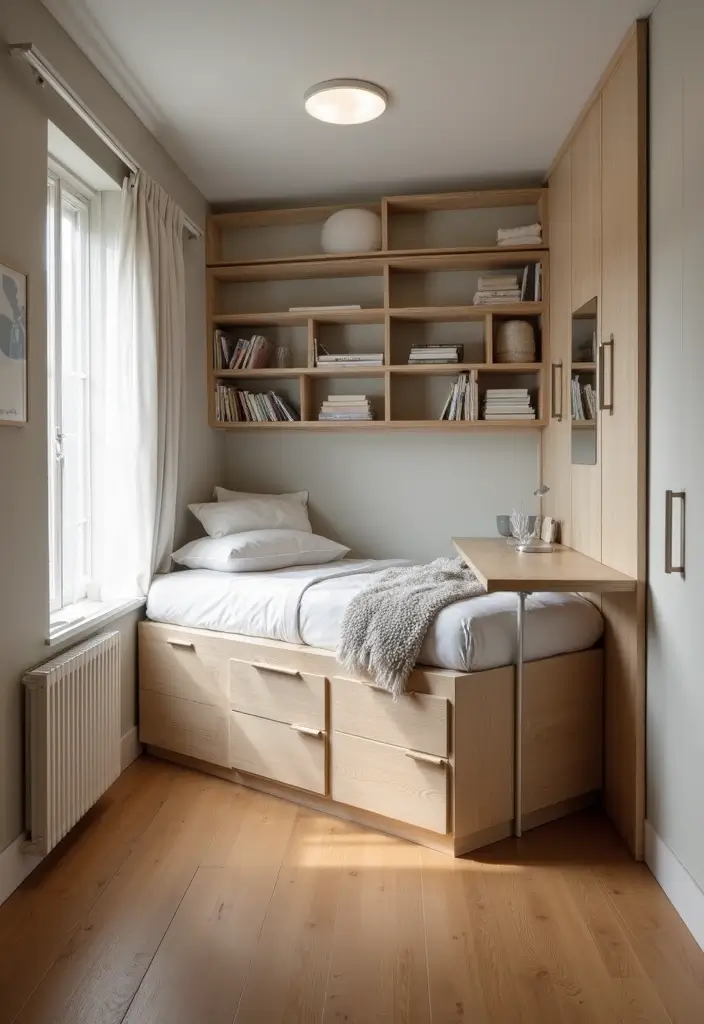 28 Long Narrow Bedroom Ideas That Fix Tricky Layouts 6. Incorporate Multi Functional Furniture