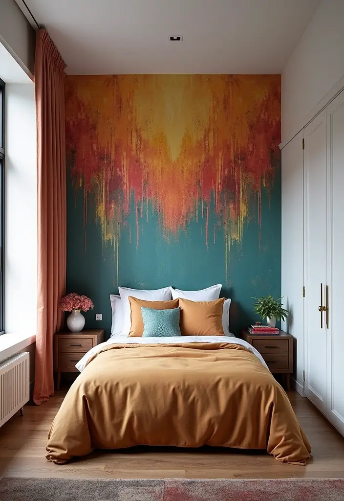 28 Long Narrow Bedroom Ideas That Fix Tricky Layouts 7. Paint a Feature Wall for Visual Interest