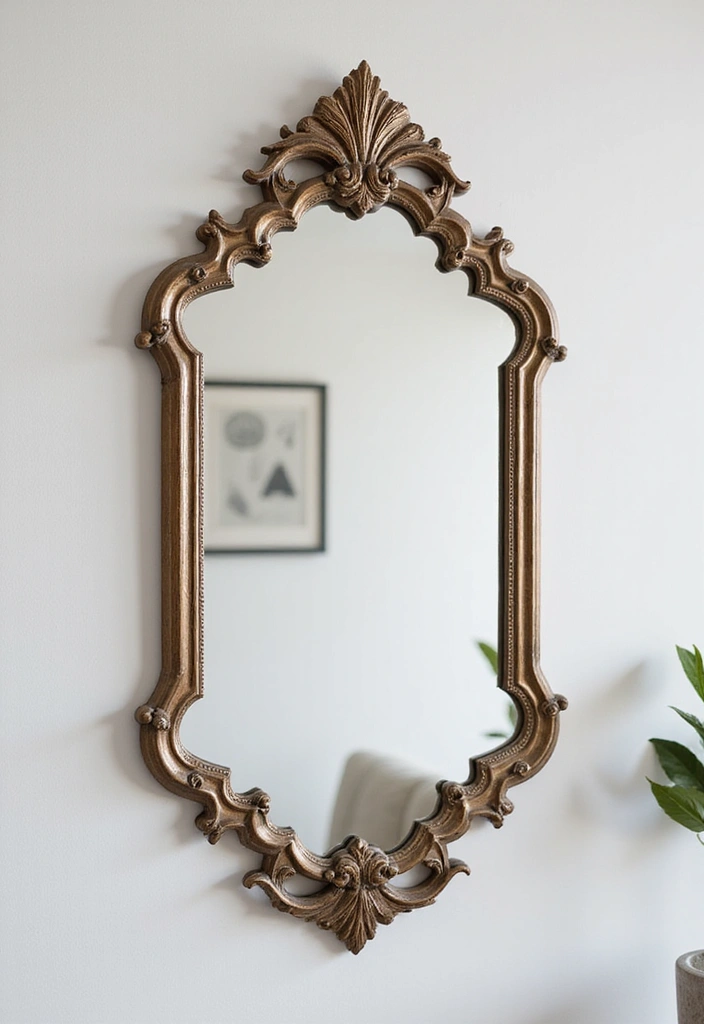 28 Small Bedroom Mirror Ideas That Make Rooms Look Bigger 15. Decorative Mirror Frames
