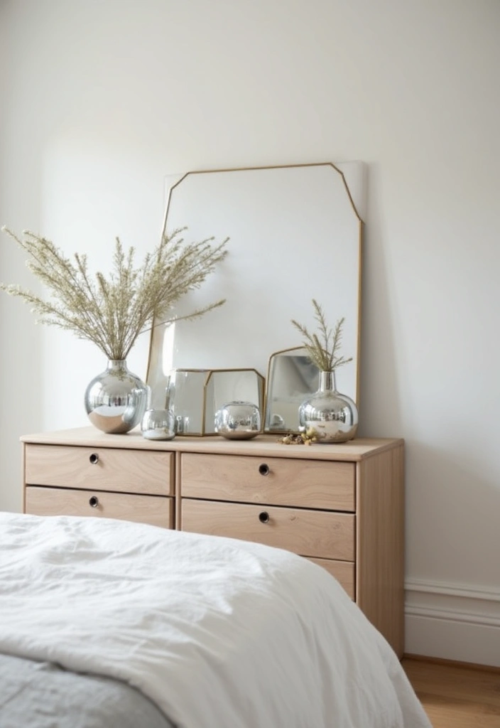 28 Small Bedroom Mirror Ideas That Make Rooms Look Bigger 18. Mirrored Accessories