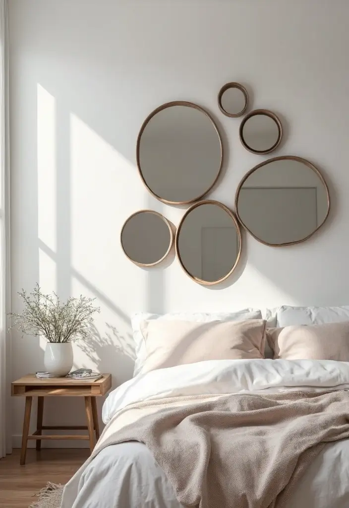 28 Small Bedroom Mirror Ideas That Make Rooms Look Bigger 22. Layered Mirrors