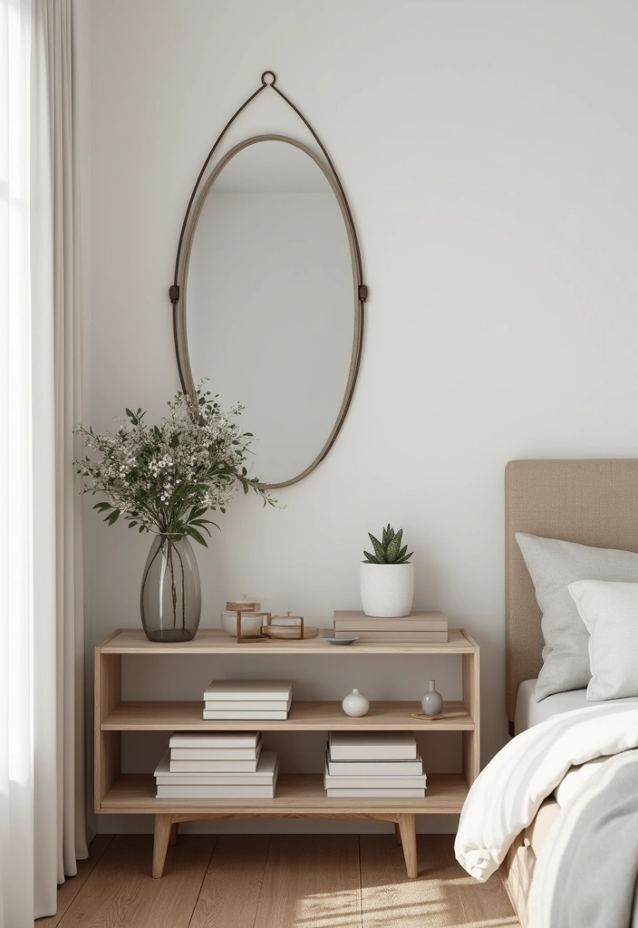 28 Small Bedroom Mirror Ideas That Make Rooms Look Bigger 4. Mirrors with Shelving