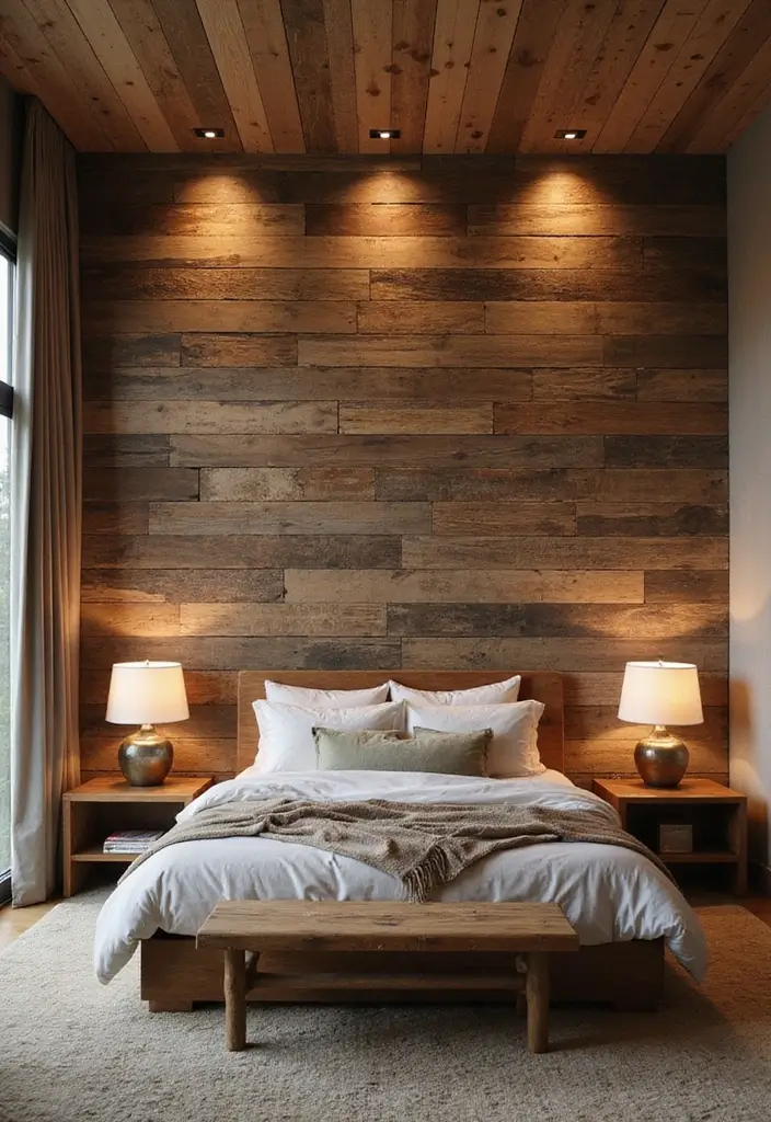 29 Earth Tone Bedroom Ideas That Feel Warm Calm Natural 17. Textured Accent Walls