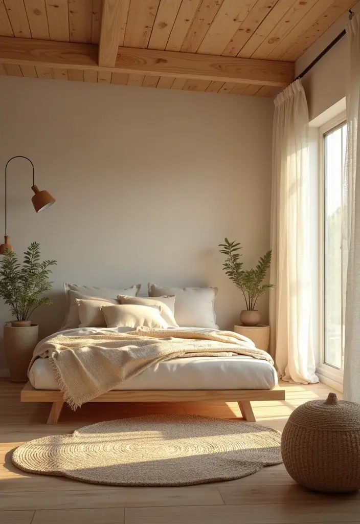 29 Earth Tone Bedroom Ideas That Feel Warm Calm Natural 18. Sustainable Decor Choices
