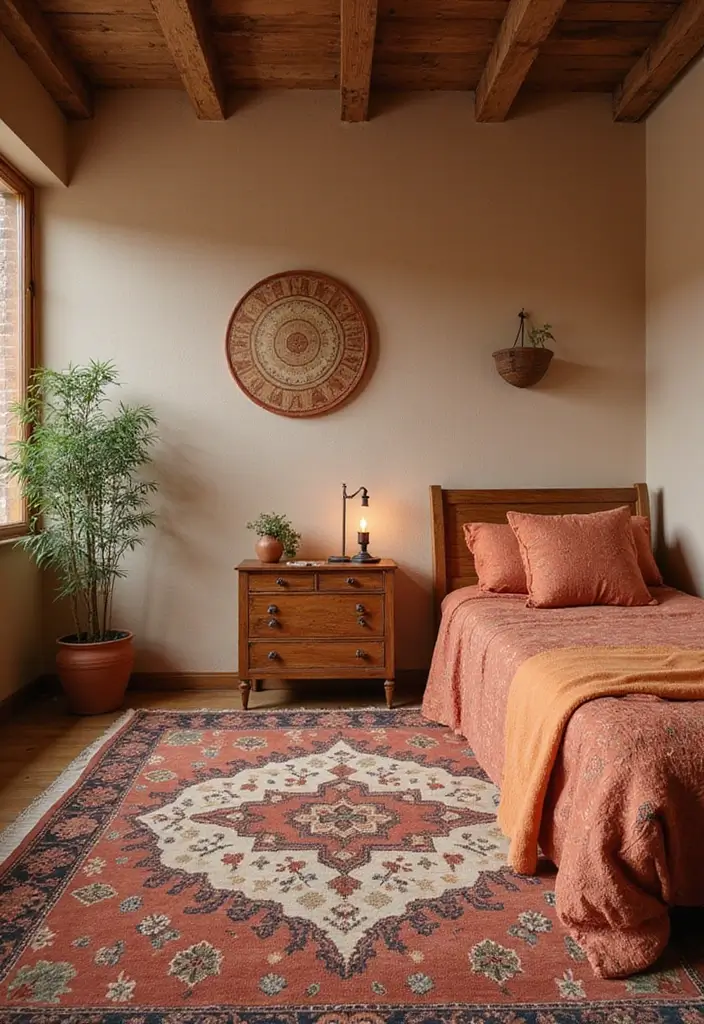 29 Earth Tone Bedroom Ideas That Feel Warm Calm Natural 3. Terracotta Accents for a Touch of Warmth