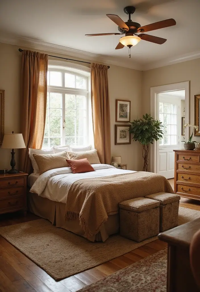 29 Earth Tone Bedroom Ideas That Feel Warm Calm Natural 4. Rich Brown Furniture for Depth