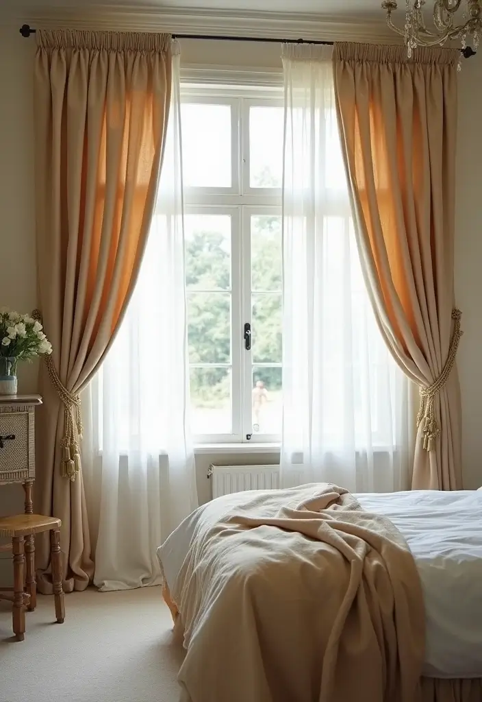 29 Small Bedroom Window Ideas That Brighten Tiny Spaces 11. Curtains with Tiebacks