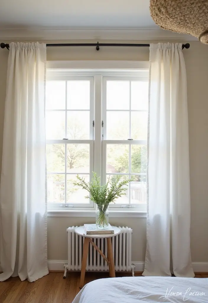 29 Small Bedroom Window Ideas That Brighten Tiny Spaces 14. Window Treatments in Light Colors