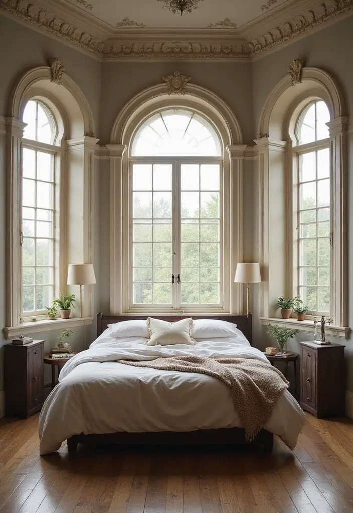 29 Small Bedroom Window Ideas That Brighten Tiny Spaces 15. Arched Windows for Elegance