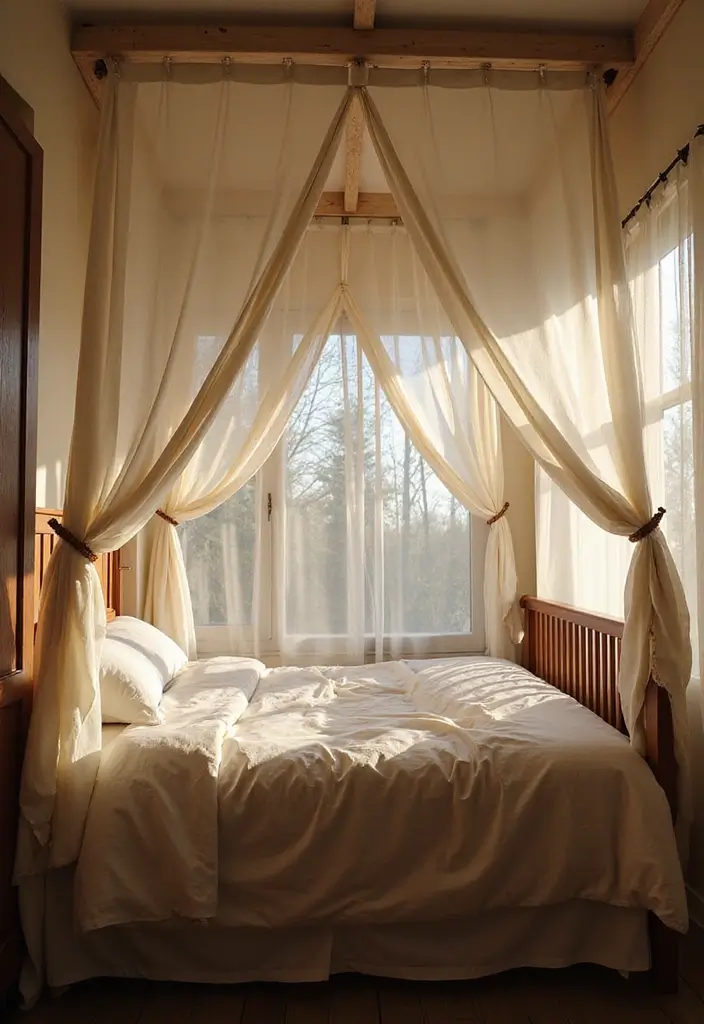 29 Small Bedroom Window Ideas That Brighten Tiny Spaces 18. Cozy Canopies to Define Spaces