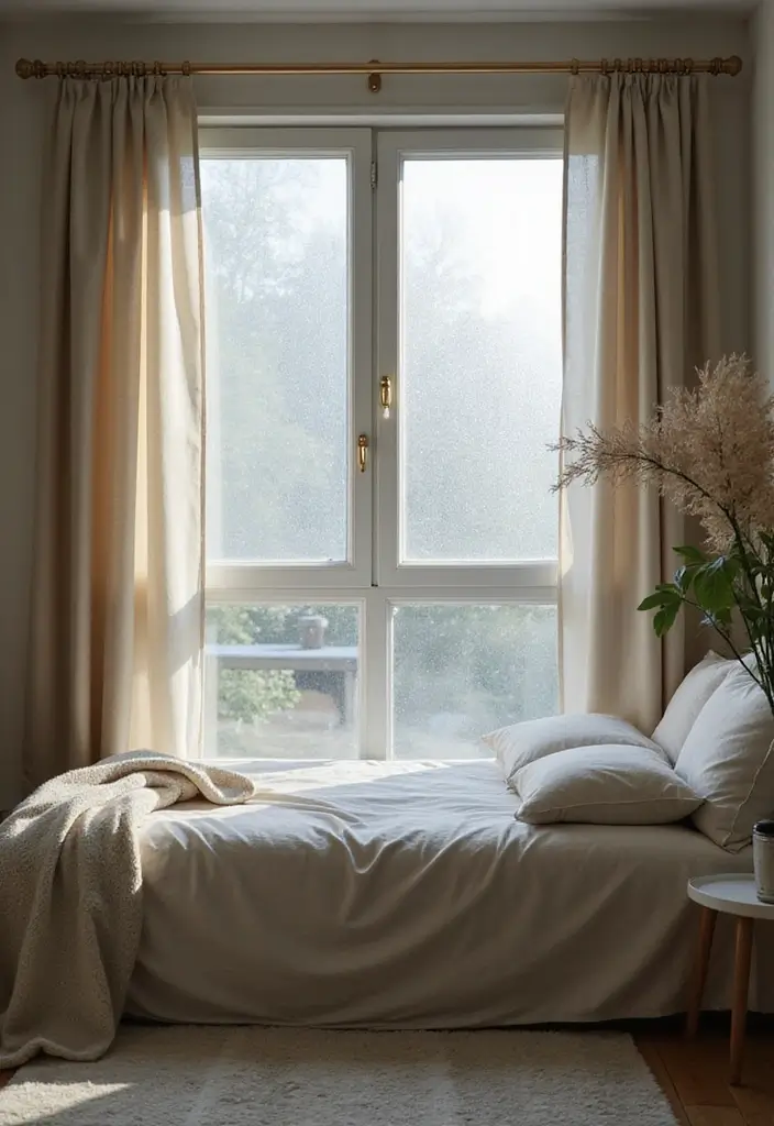 29 Small Bedroom Window Ideas That Brighten Tiny Spaces 20. Frosted Glass Windows for Privacy
