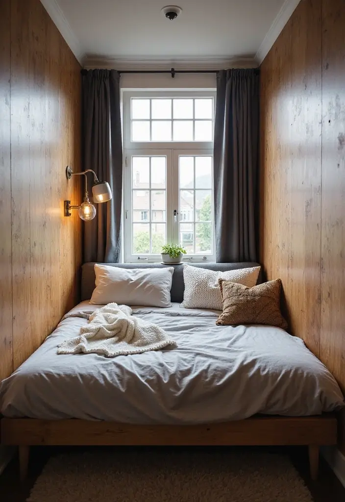 29 Small Bedroom Window Ideas That Brighten Tiny Spaces 22. Smart Window Solutions for Technology Lovers