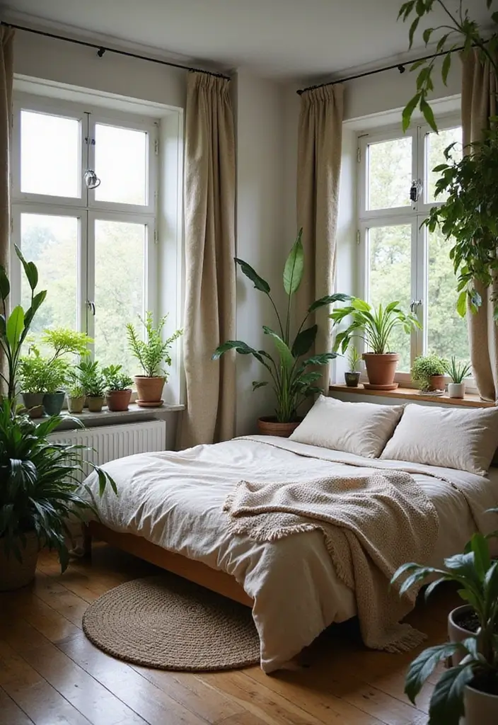 29 Small Bedroom Window Ideas That Brighten Tiny Spaces 24. Nature inspired Decor Around Windows