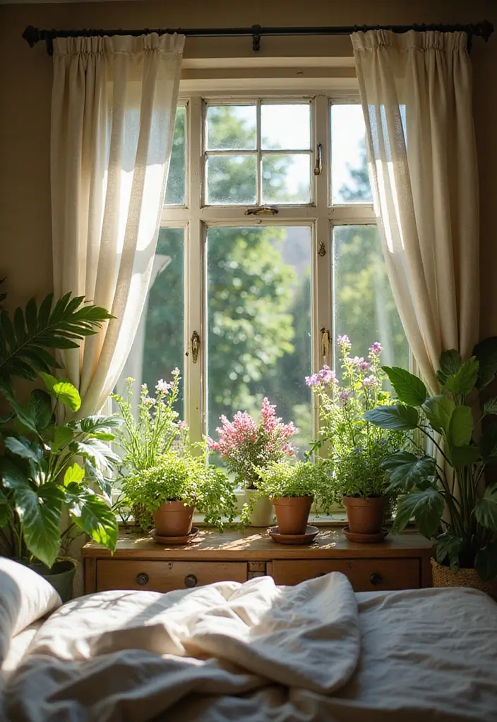 29 Small Bedroom Window Ideas That Brighten Tiny Spaces 9. Garden style Windows for Greenery