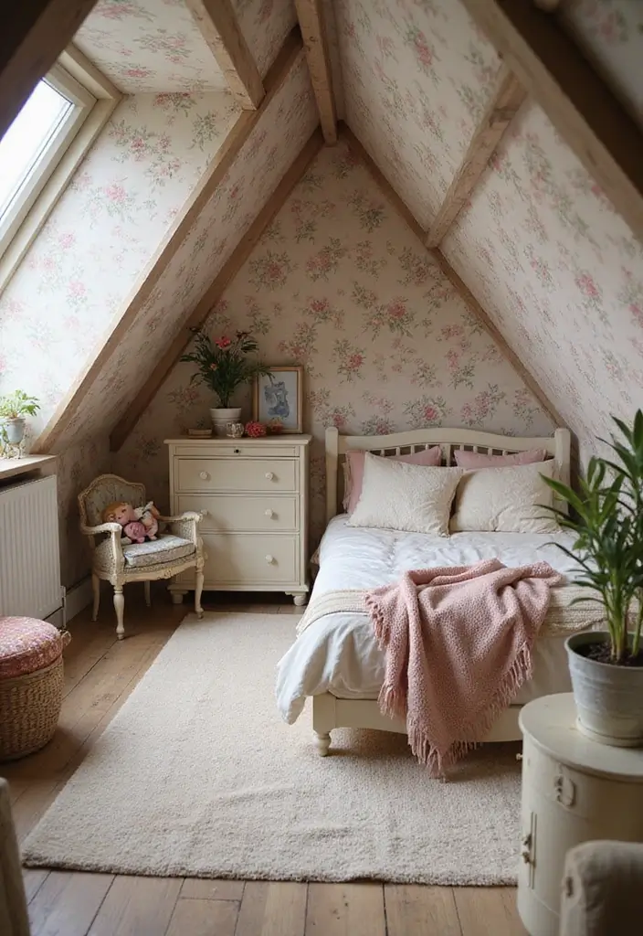 30 Attic Bedroom Ideas for Kids That Feel Magical and Fun 10. Vintage Charm