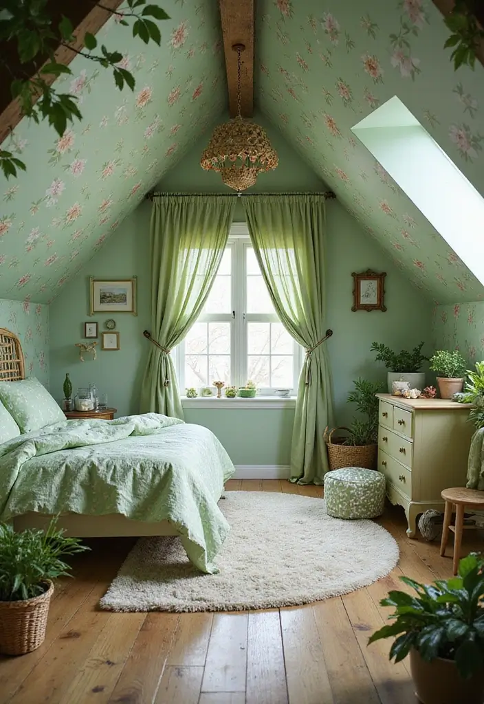 30 Attic Bedroom Ideas for Kids That Feel Magical and Fun 12. Enchanted Garden