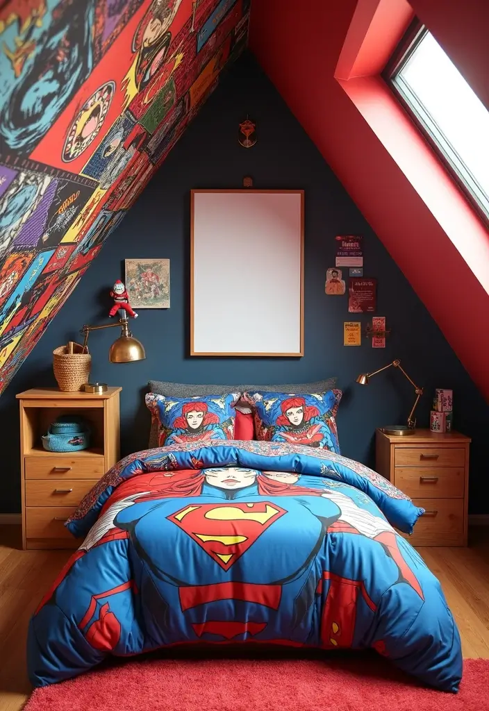 30 Attic Bedroom Ideas for Kids That Feel Magical and Fun 17. Superhero Hideout