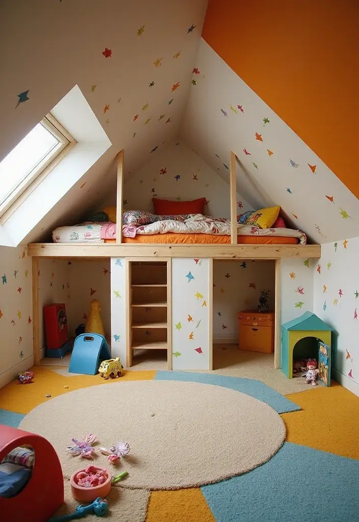 30 Attic Bedroom Ideas for Kids That Feel Magical and Fun 23. Monumental Maze