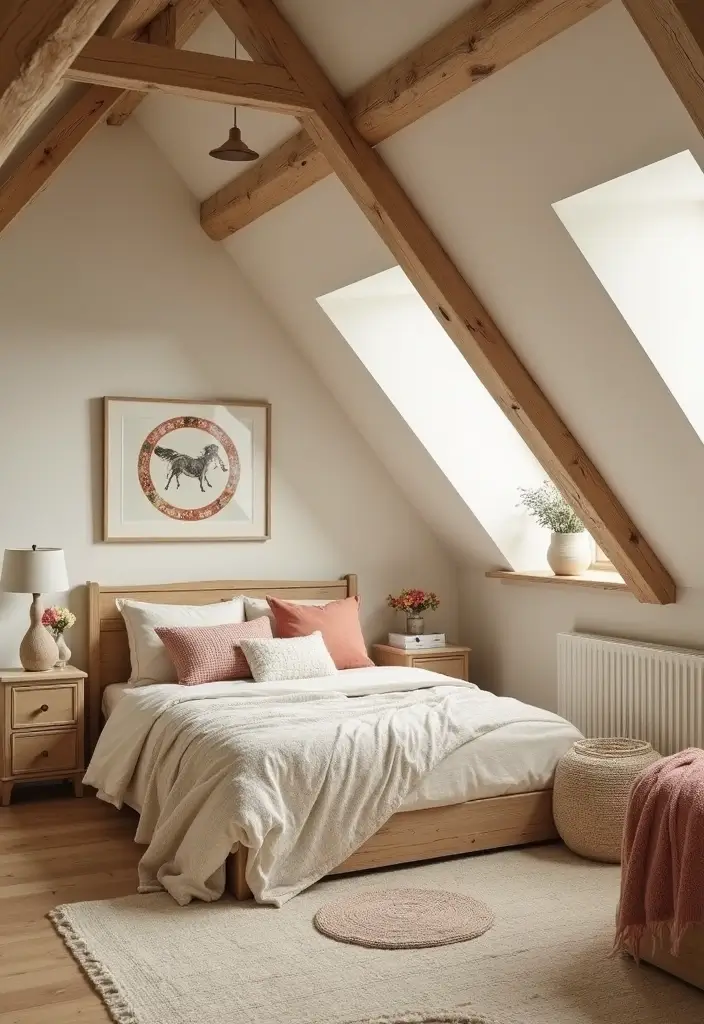 30 Attic Bedroom Ideas for Kids That Feel Magical and Fun 26. Cozy Farmhouse