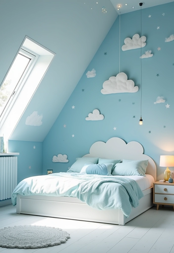 30 Attic Bedroom Ideas for Kids That Feel Magical and Fun 27. Dreamy Sky