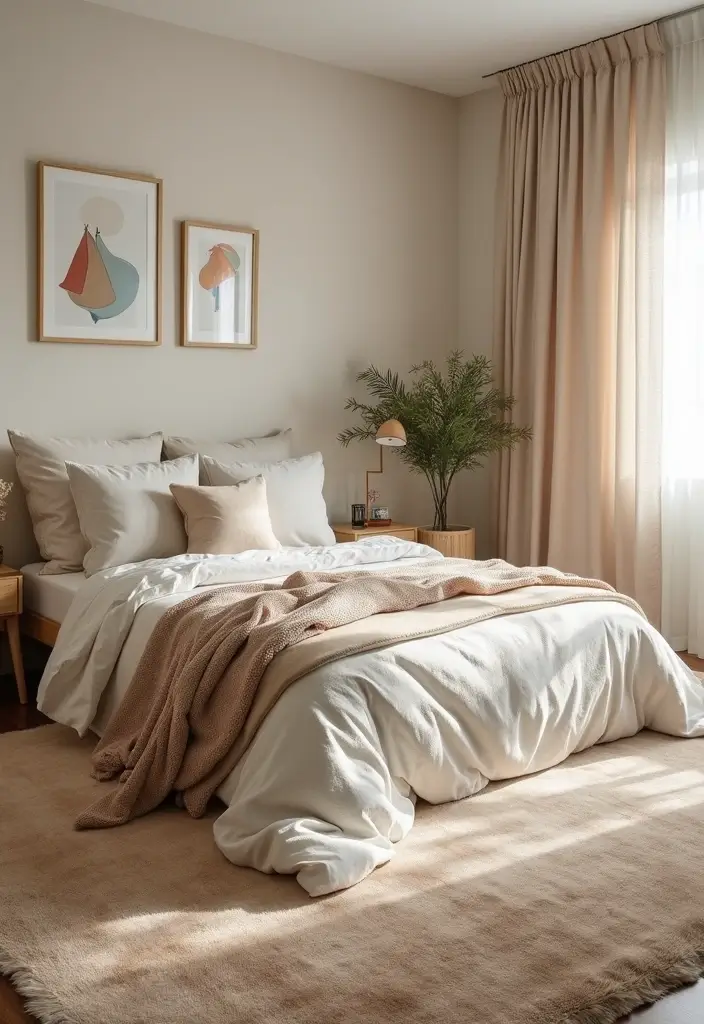 30 Bedroom Decor Ideas for Couples That Spark Instant Romance 10. Soft Area Rugs