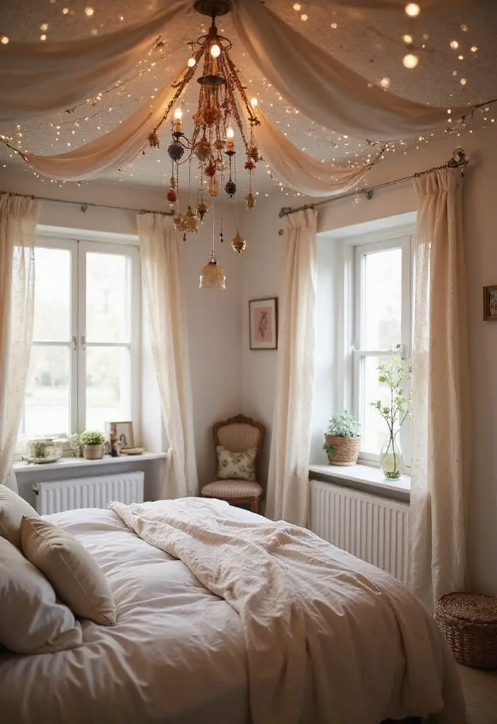 30 Bedroom Decor Ideas for Couples That Spark Instant Romance 12. Intimate Ceiling Decor