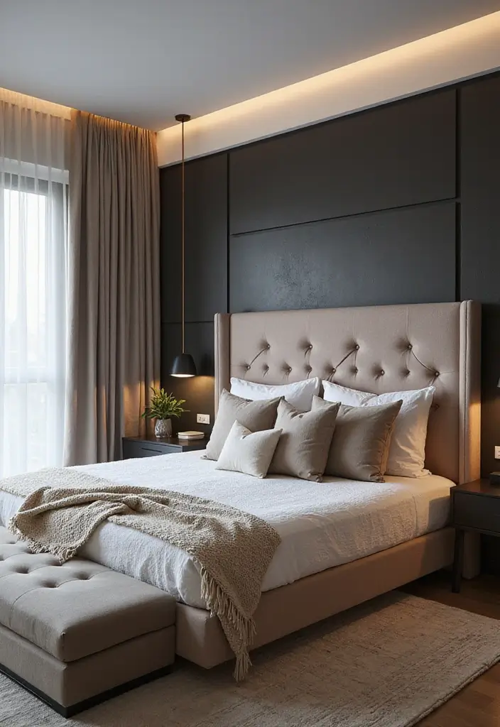 30 Bedroom Decor Ideas for Couples That Spark Instant Romance 16. Striking Headboards