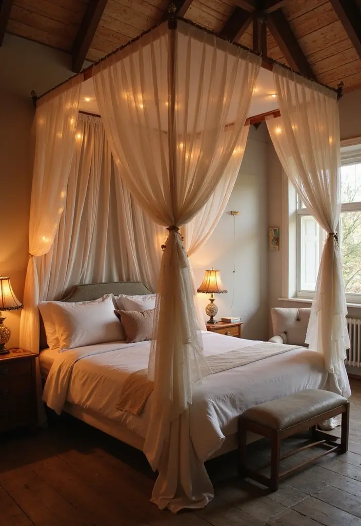 30 Bedroom Decor Ideas for Couples That Spark Instant Romance 4. Dreamy Canopy Beds