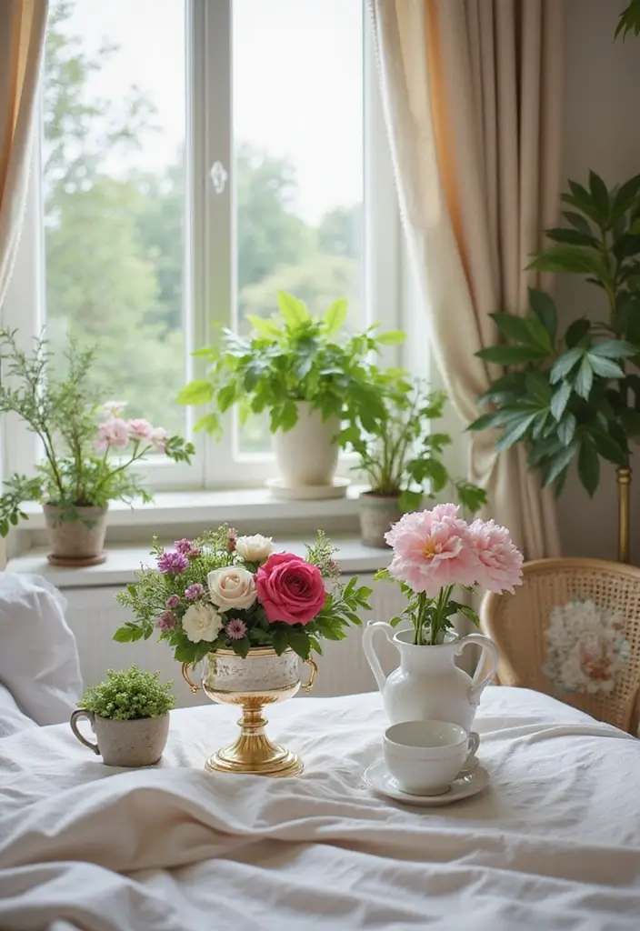 30 Bedroom Decor Ideas for Couples That Spark Instant Romance 7. Fresh Flowers and Greenery