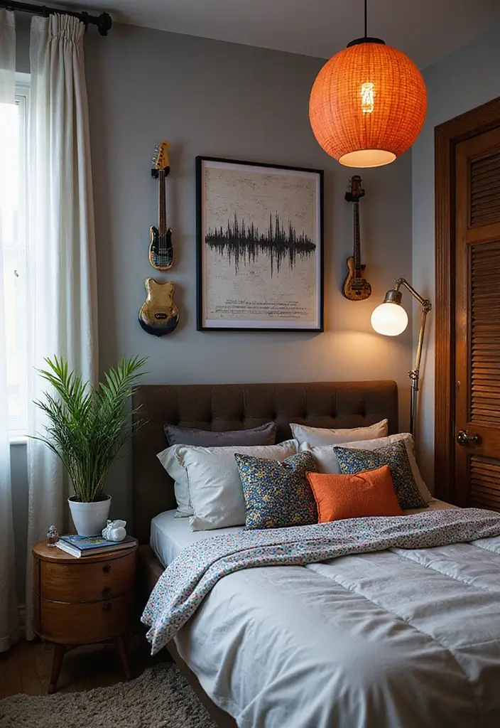 30 Bedroom Ideas for Teens That Look Straight Out of Pinterest 24. Music and Art Integration