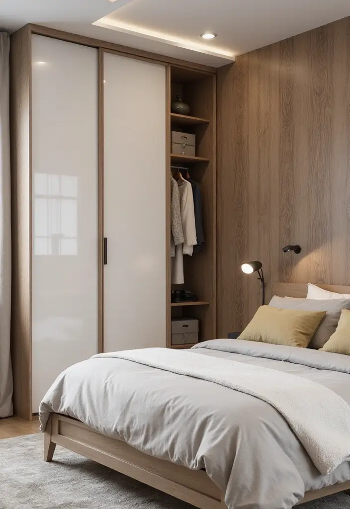 30 Bedroom Set Up Ideas That Make Small Rooms Feel Big 12. Sliding Doors for Wardrobes