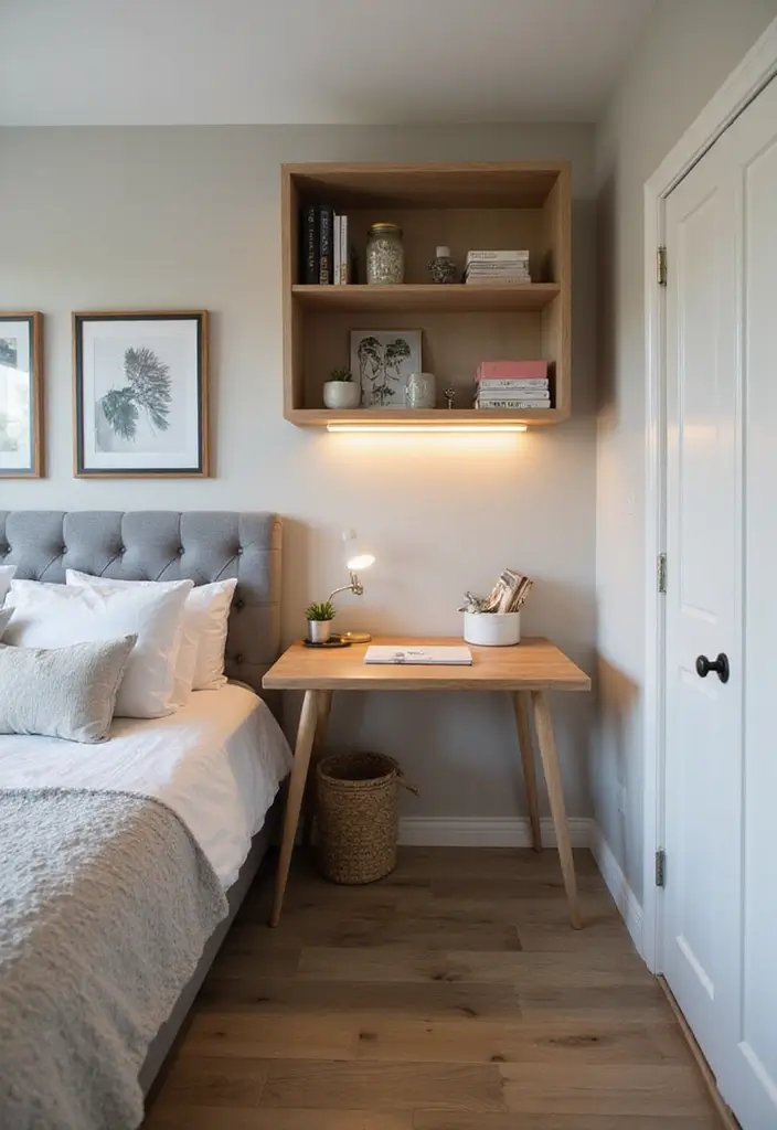 30 Bedroom Set Up Ideas That Make Small Rooms Feel Big 14. Wall Mounted Desks