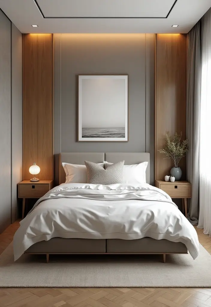 30 Bedroom Set Up Ideas That Make Small Rooms Feel Big 16. Creative Headboard Storage