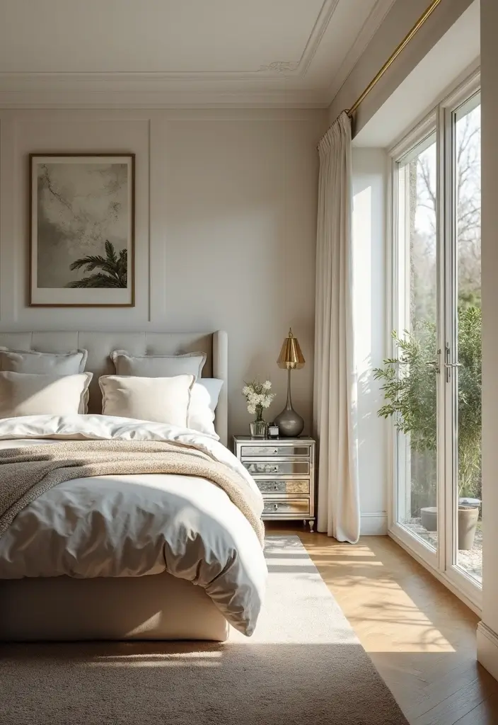 30 Bedroom Set Up Ideas That Make Small Rooms Feel Big 2. Mirrored Furniture for Reflection