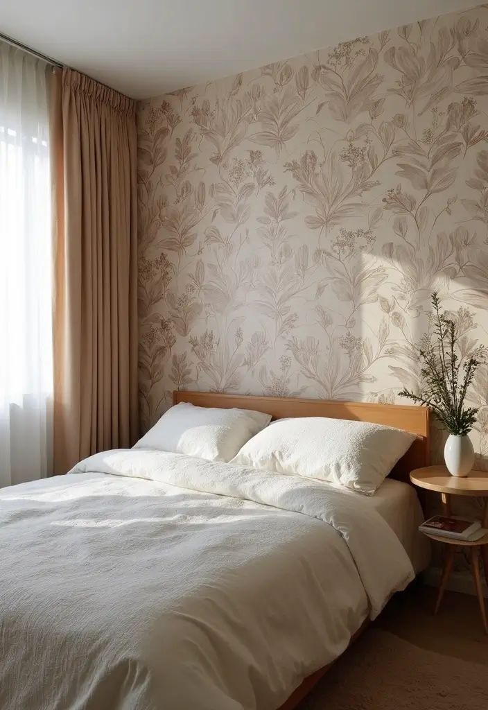 30 Bedroom Set Up Ideas That Make Small Rooms Feel Big 24. Clever Use of Wallpaper