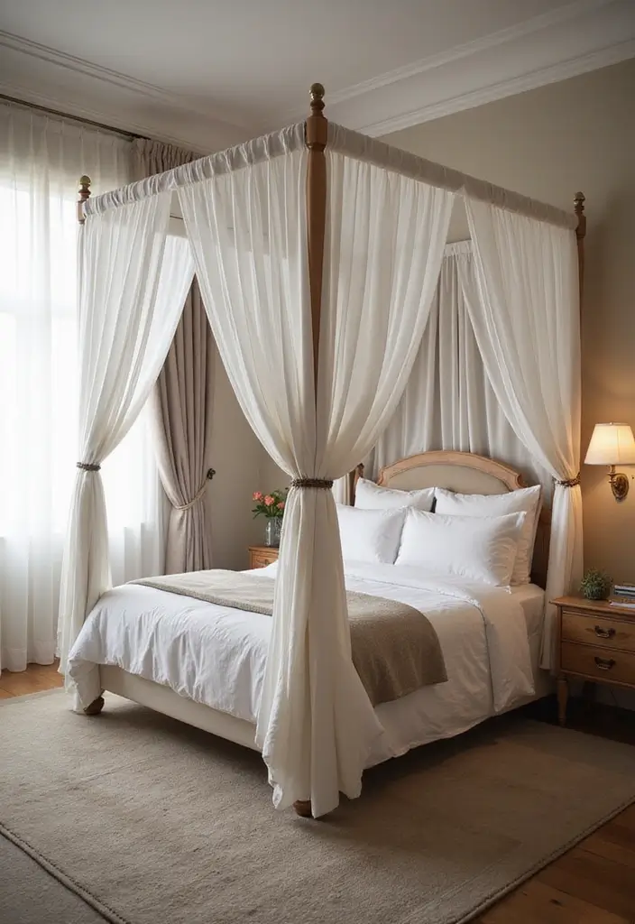 30 Bedroom Set Up Ideas That Make Small Rooms Feel Big 27. Use of Canopy Beds