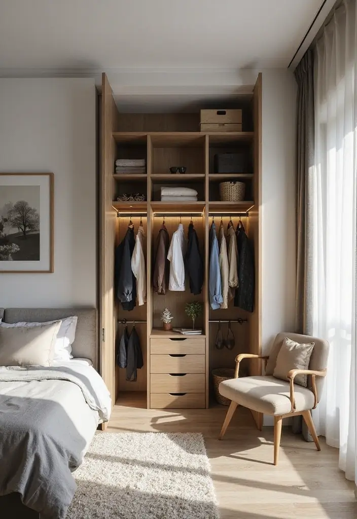 30 Bedroom Set Up Ideas That Make Small Rooms Feel Big 30. Open Closet Solutions