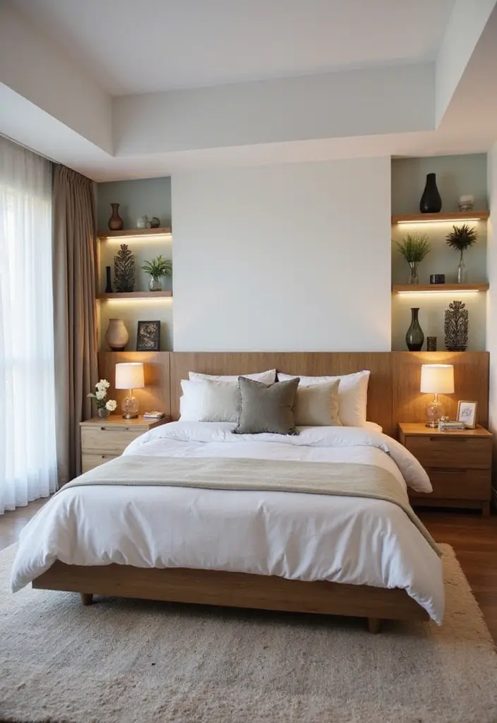 30 Bedroom Set Up Ideas That Make Small Rooms Feel Big 8. Floating Nightstands