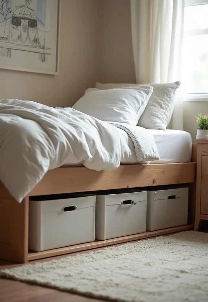 30 Bedroom Set Up Ideas That Make Small Rooms Feel Big 9. Under Bed Storage Solutions