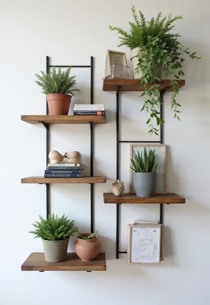 30 Bedroom Wall Storage Ideas That Save Space in Style 1. Floating Shelves with a Twist