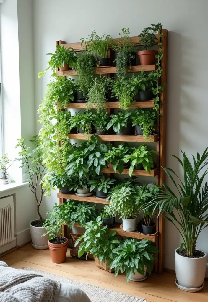 30 Bedroom Wall Storage Ideas That Save Space in Style 6. Vertical Garden Shelves