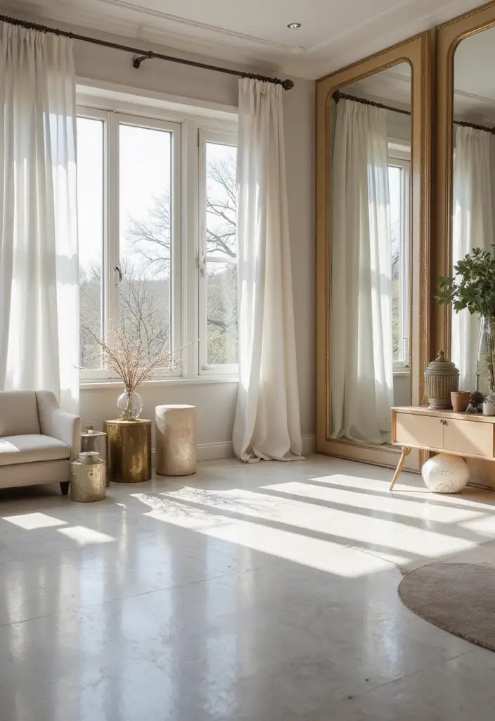 30 Calming Bedroom Ideas Inspiration for a Peaceful Retreat 17. Reflective Surfaces