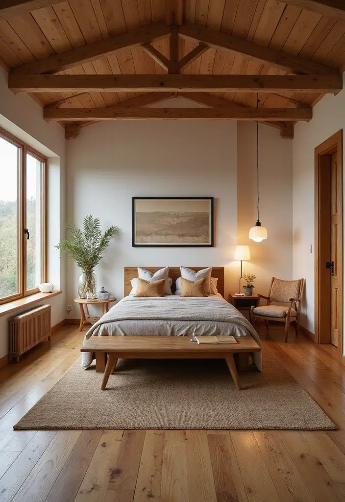 30 Calming Bedroom Ideas Inspiration for a Peaceful Retreat 20. Warm Wood Accents