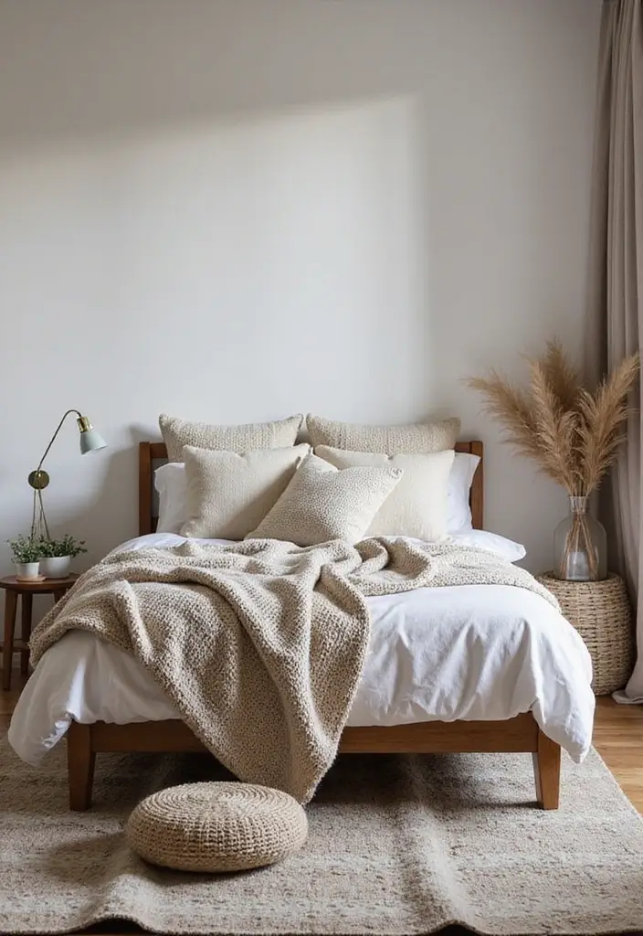 30 Calming Bedroom Ideas Inspiration for a Peaceful Retreat 3. Cozy Textures