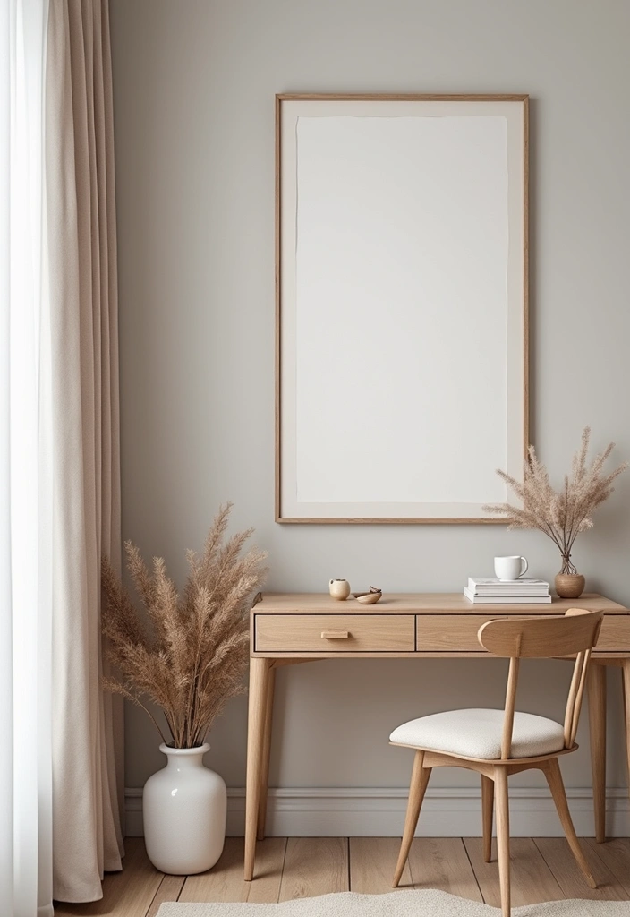 30 Dressing Table Ideas for Small Bedroom That Feel Glam Practical 24. Wall Art Display