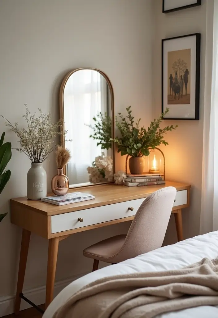 30 Dressing Table Ideas for Small Bedroom That Feel Glam Practical 26. Personalized Decor